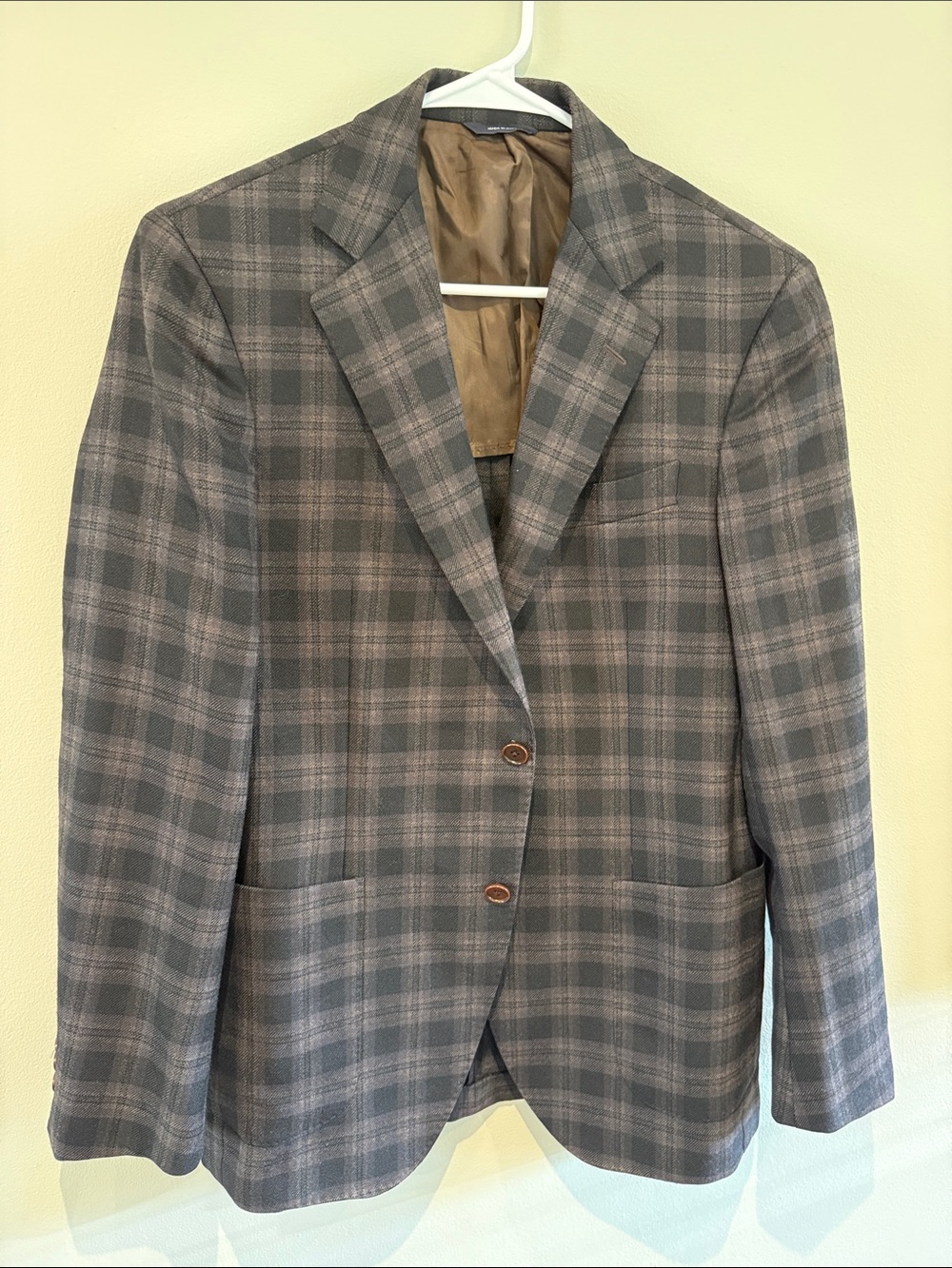 Tombolini Brown and Gray Plaid Sport Coat